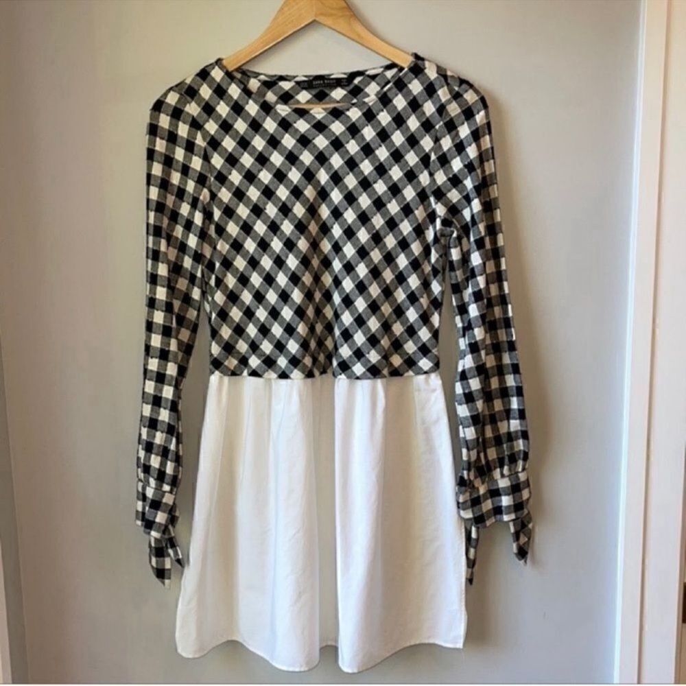Zara Gingham Plaid Block Dress